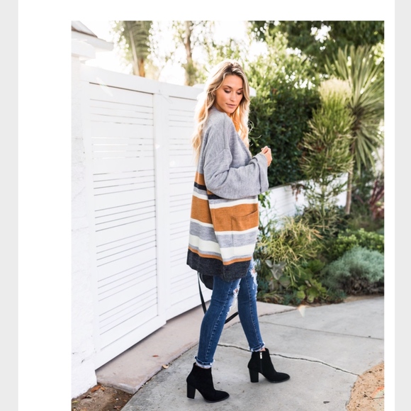 NWT! Vici "Gibson" Striped Pocketed Cardigan - Picture 4 of 8